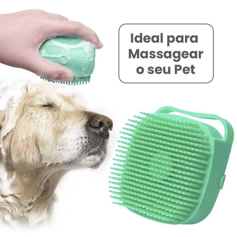 Escova de Shampoo para Cães e Gatos | A Solução Perfeita para o Banho do Seu Pet